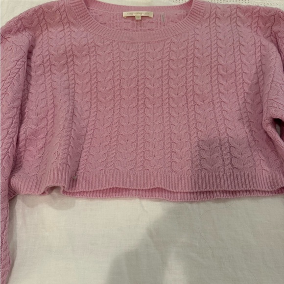 LoveShackFancy Calloway Crop Sweater - Pale Rose - Medium - Picture 4 of 5